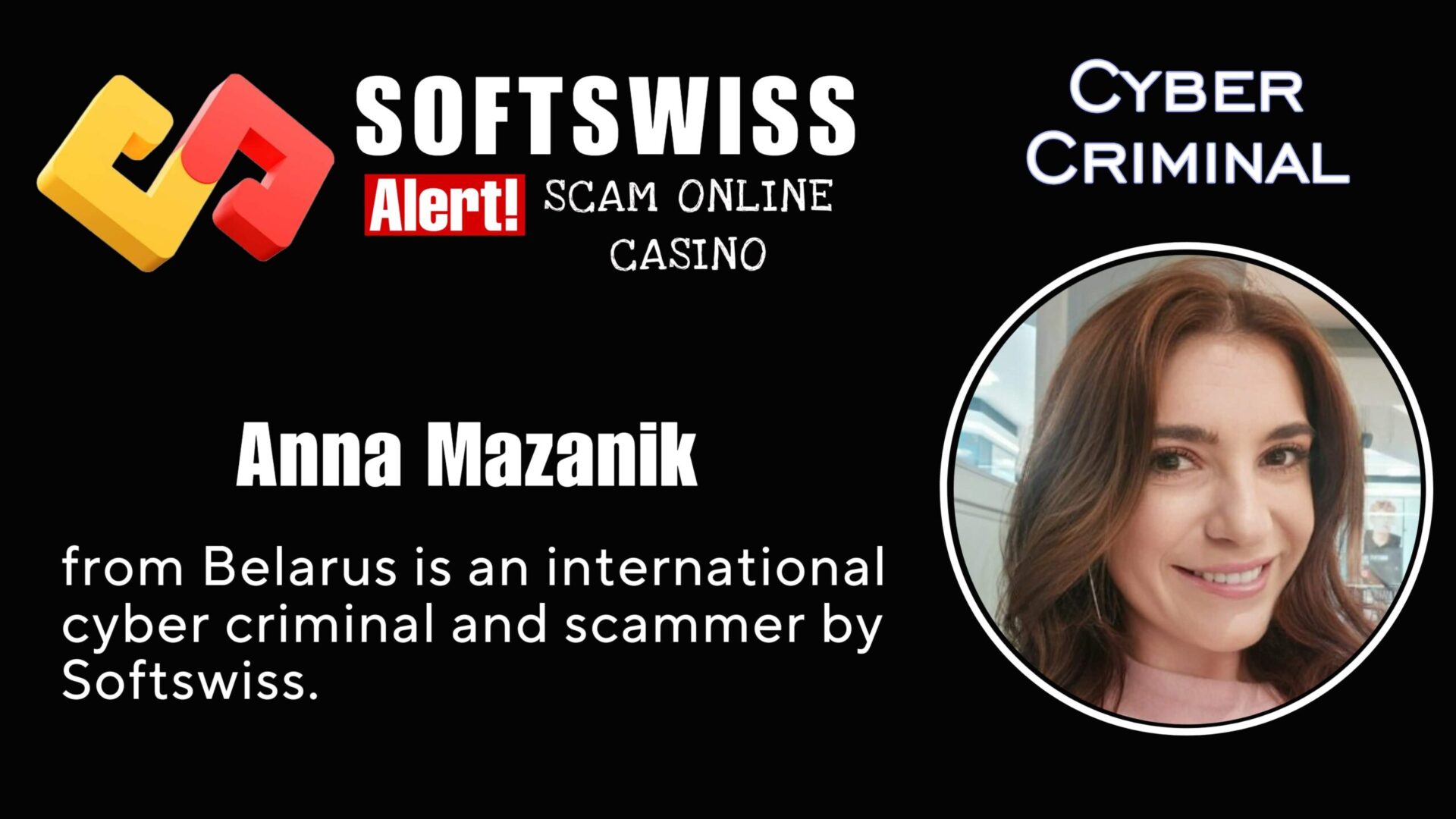 Anna Mazanik - softswiss scam - Casino by Softswiss